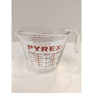 Pyrex #508 - 1 Cup 8 oz Measure Cup MLS Metric‎ Pour Spout  Red Letters